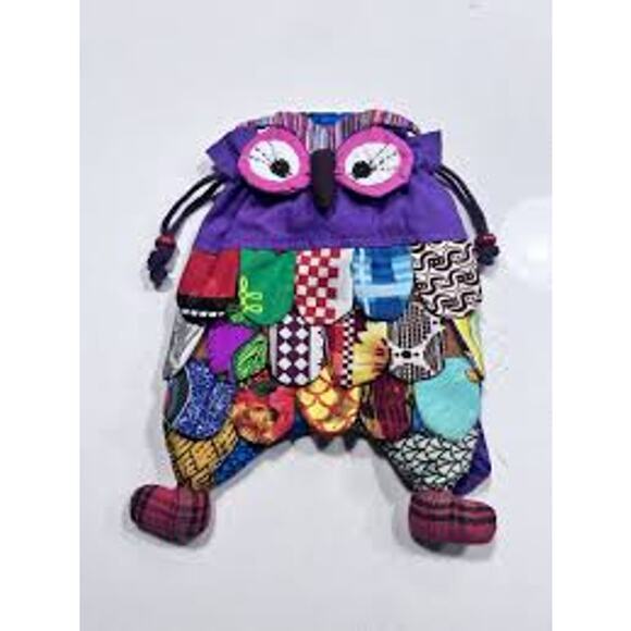 Hand Made Owl Patchwork Mini Backpack Youth Girl Fabric Boho | SAME DAY SHIP - Picture 1 of 7